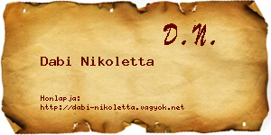 Dabi Nikoletta névjegykártya